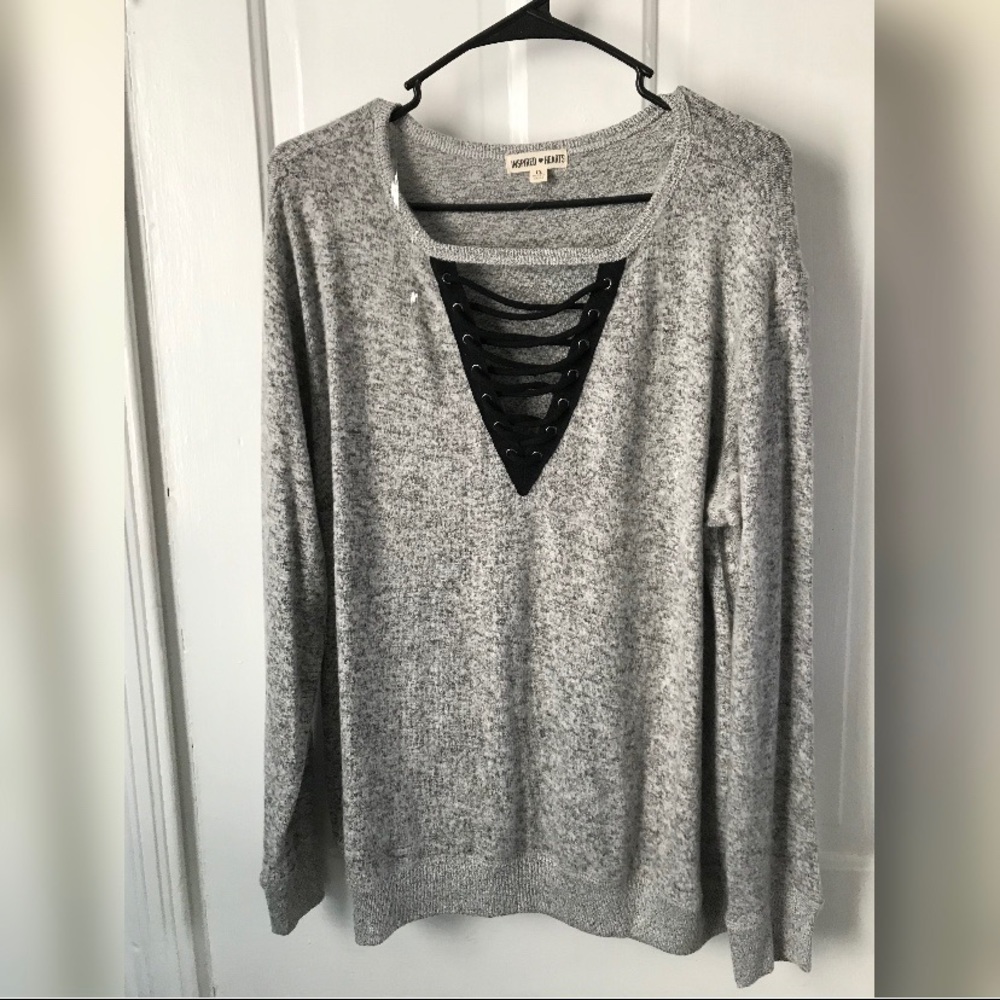 Lace-Up Sweater